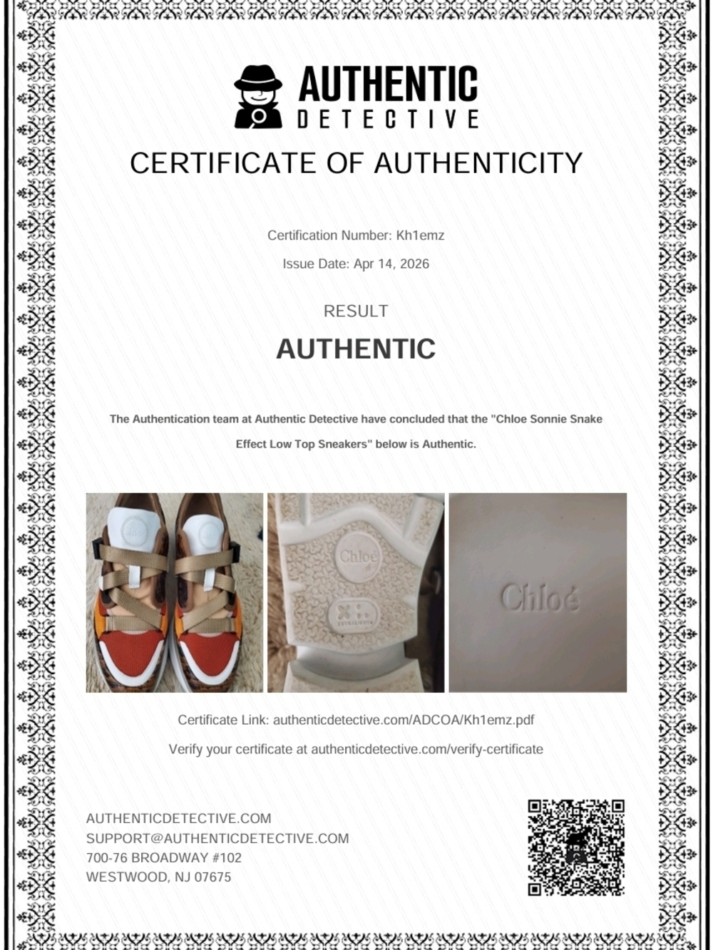 Chloe Sonnie Snake Trainer In Brown Python Leather, Orange Suede & Red Mesh Sz41 - Picture 13 of 13